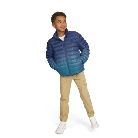 Eddie Bauer Kid's Blue Nylon Zip Down Filled 650 Packable Puffer Jacket XL NWT - Picture 3 of 11